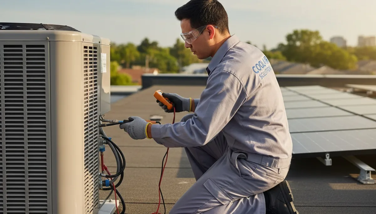 Technician performing professional AC repair in Saint Louis, MO for Five Star Cooling
